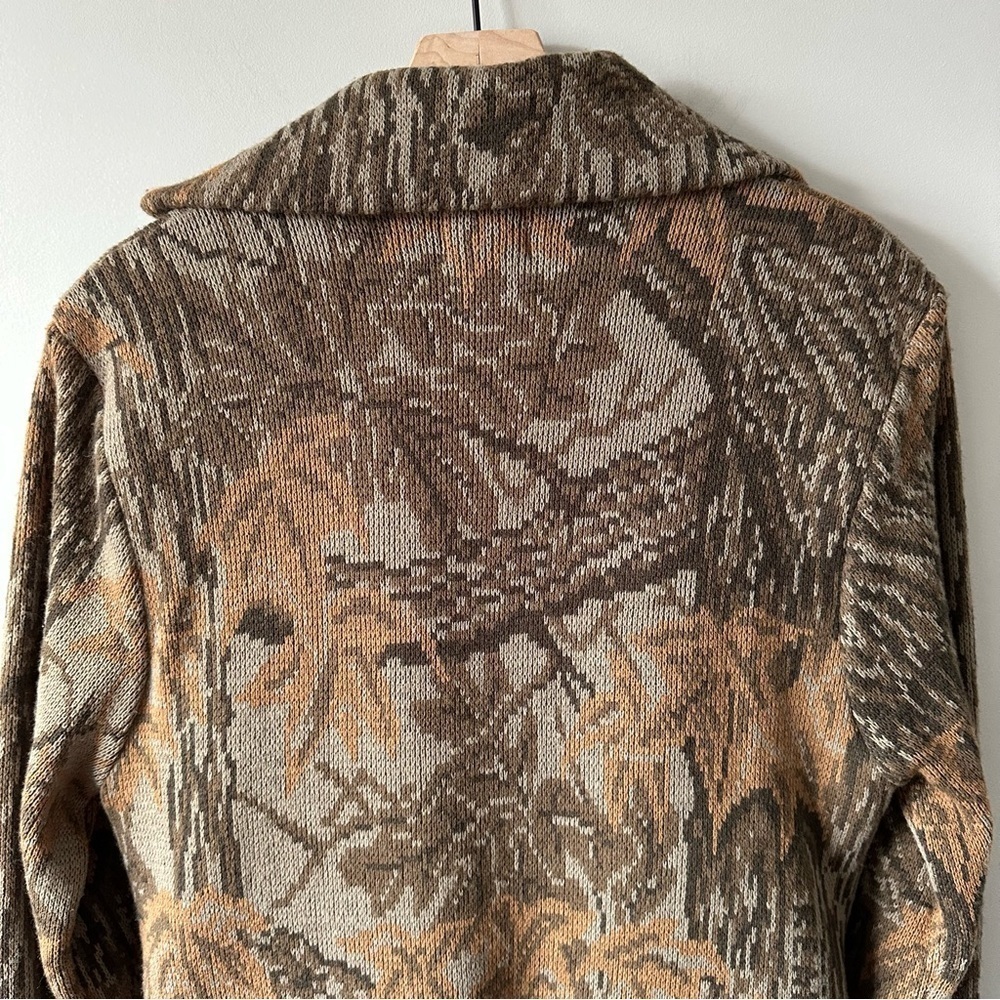 Whitewater Vintage Real Tree Camouflage Wool Sherpa Zip Up Sweater Sz L Hunting - Picture 10 of 15